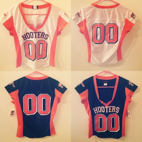 authentic Hooters football jerseys (white & black)