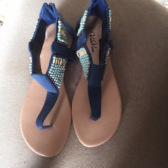 Sandals with beading