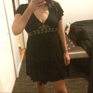 Black batwing empire waste dress!