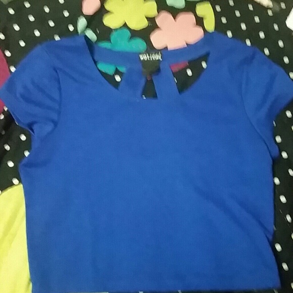 Royal blue cut out crop top