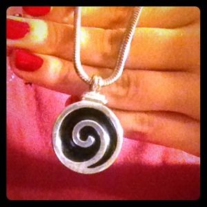 Boho long swirl necklace