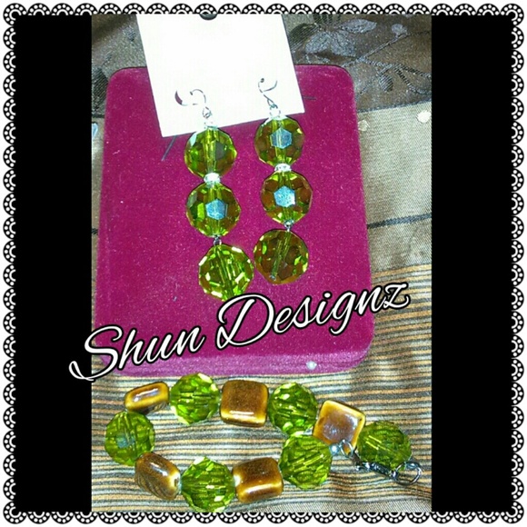 Earrings and bracelet