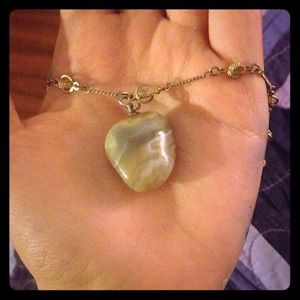Hippie gold necklace with large stone