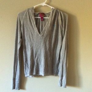 Hollister grey shirt with hoodie size Large
