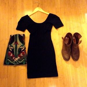 Black American Apparel Double U-Neck Dress