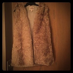 Hooded fur vest from forever 21.