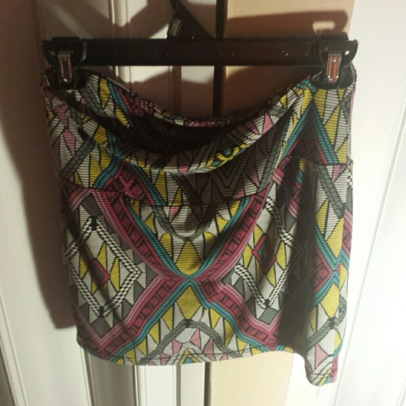 Aztec print mini skirt