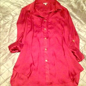 Maroon sheer top