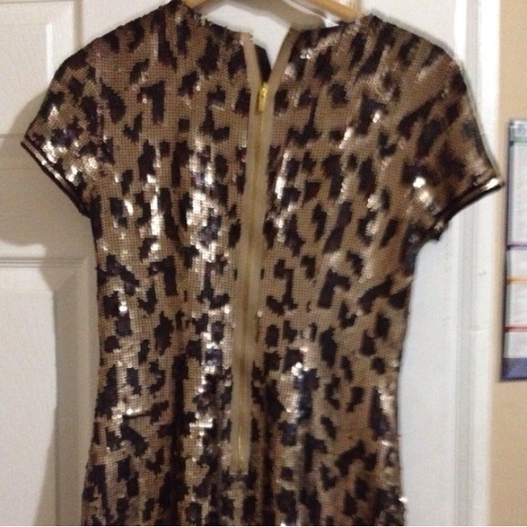 BCBG gold leopard sequence dress XXS - Picture 3 of 4