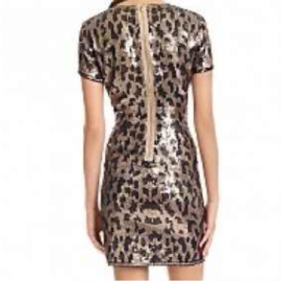 BCBG gold leopard sequence dress XXS - Picture 4 of 4