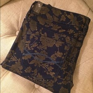 Abercrombie&Fitch Navy Floral Print Skinny Jean