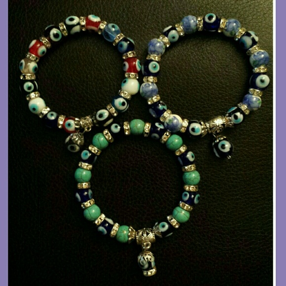 TURKISH Jewelry - 3 EVIL EYE BRACELETS. BOUGHT DIRECTLY IN TURKEY!