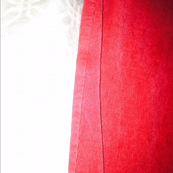 Red corduroy straight leg skinny jeans - Picture 2 of 3