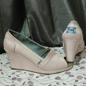TOMS Wedges, Pink, Bridal Edition