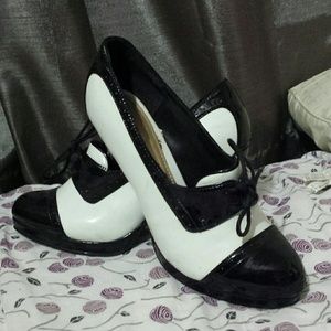 Black and White Madden Girl Heels