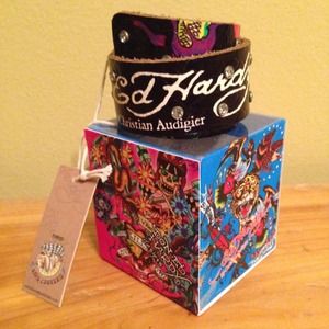 Ed Hardy Leather Wrap Bracelet