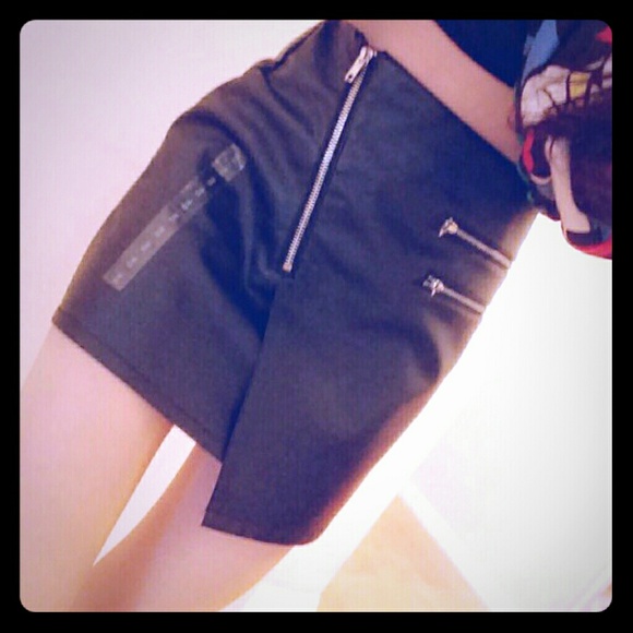 Faux leather skirt