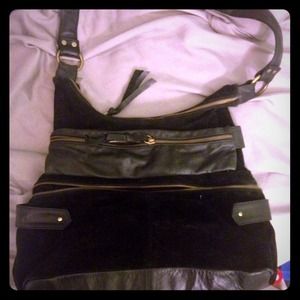 Dark matter by Knox suede n leather bag