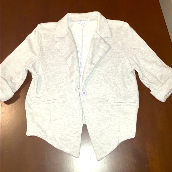 Heather Grey Cotton Blazer