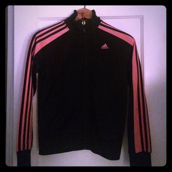 black and pink adidas track jacket