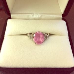 Pink Saphire with diamond accents