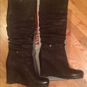 SOLD 🎉🎉🎉Prada knee high wedge boots