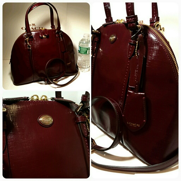 Coach Handbags - New Coach domed patent textured leather satchel