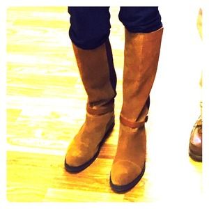 Ann Taylor Loft Suede Elasticized Riding Boots