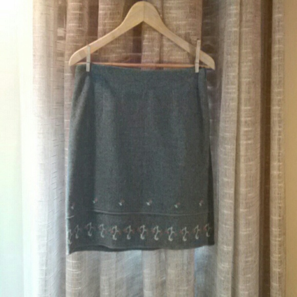 Gray wool skirt
