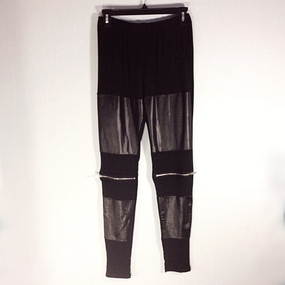 Black Zipper Leggings