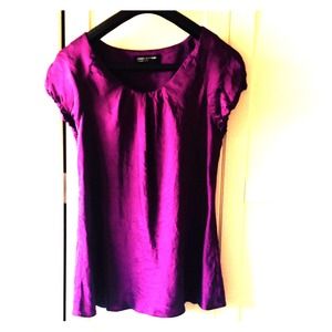 100% silk purple top