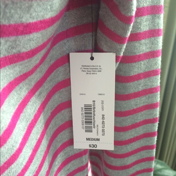 ❌SOLD❌ in bundle NWT Grey & Pink Stripe Sweater - Picture 2 of 4