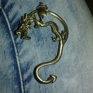 Gold dragon ear cuff