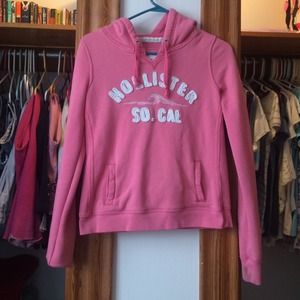Pink Hollister hoodie.