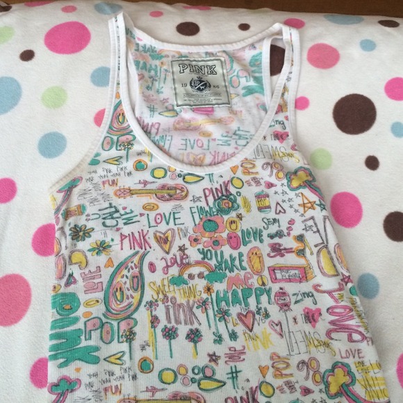 Pink tank top.