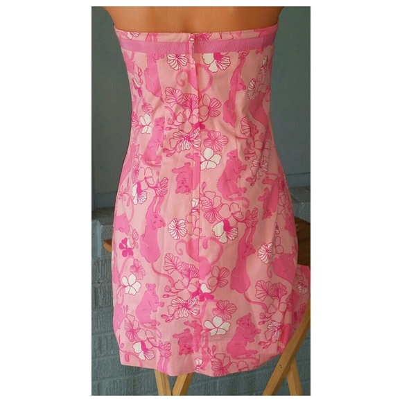 💄HP💄Lilly Pulitzer-Strapless pink & white dress - Picture 3 of 4