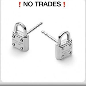 Authentic Michael Kors Padlock Logo Stud Earrings