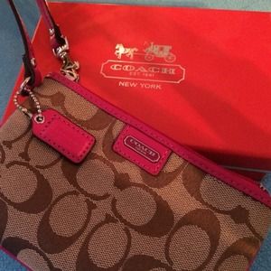 Pink coach wristlet