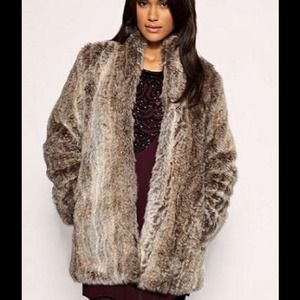 French Connection Longline Faux fur coat