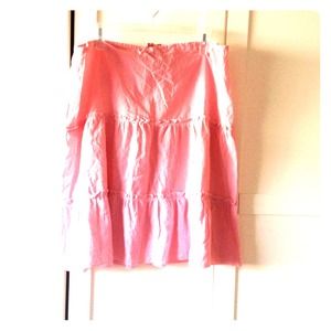 Pink casual 100% cotton skirt
