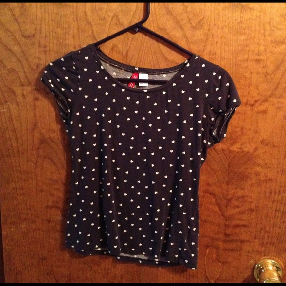 Navy Heart Print Tee