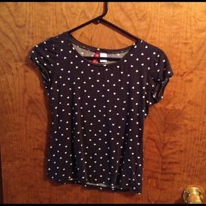 Navy Heart Print Tee