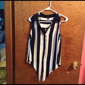 Blue&White stripped tank