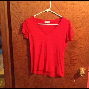 Bright red v-neck
