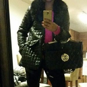 Sheep skin leather faux with fur