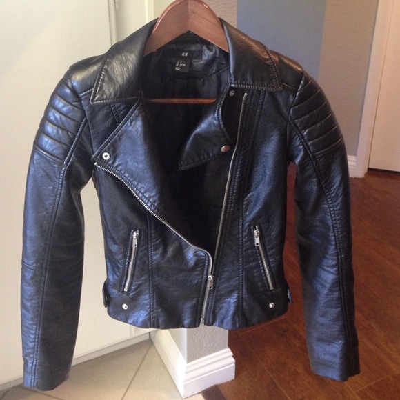 Pleather H&M zipper detailed jacket US 2