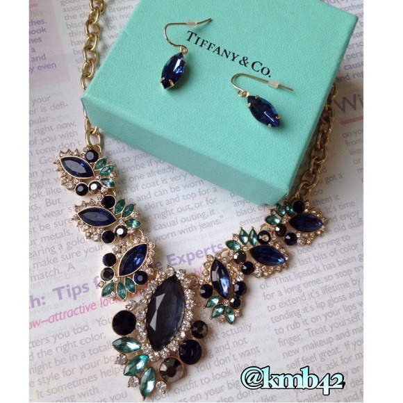 Jewelry - REDUCED❗️SAPPHIRE & AQUA MARINE FAUX NECKLACE SET
