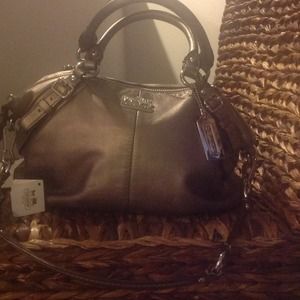 Coach Madison Leather Sophia, Sm Gunmetal Metallic