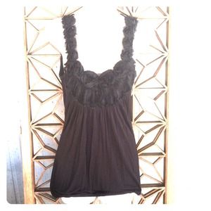 Black Rosette Tank Top