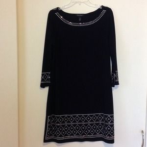 Holiday black, gold and silver dress